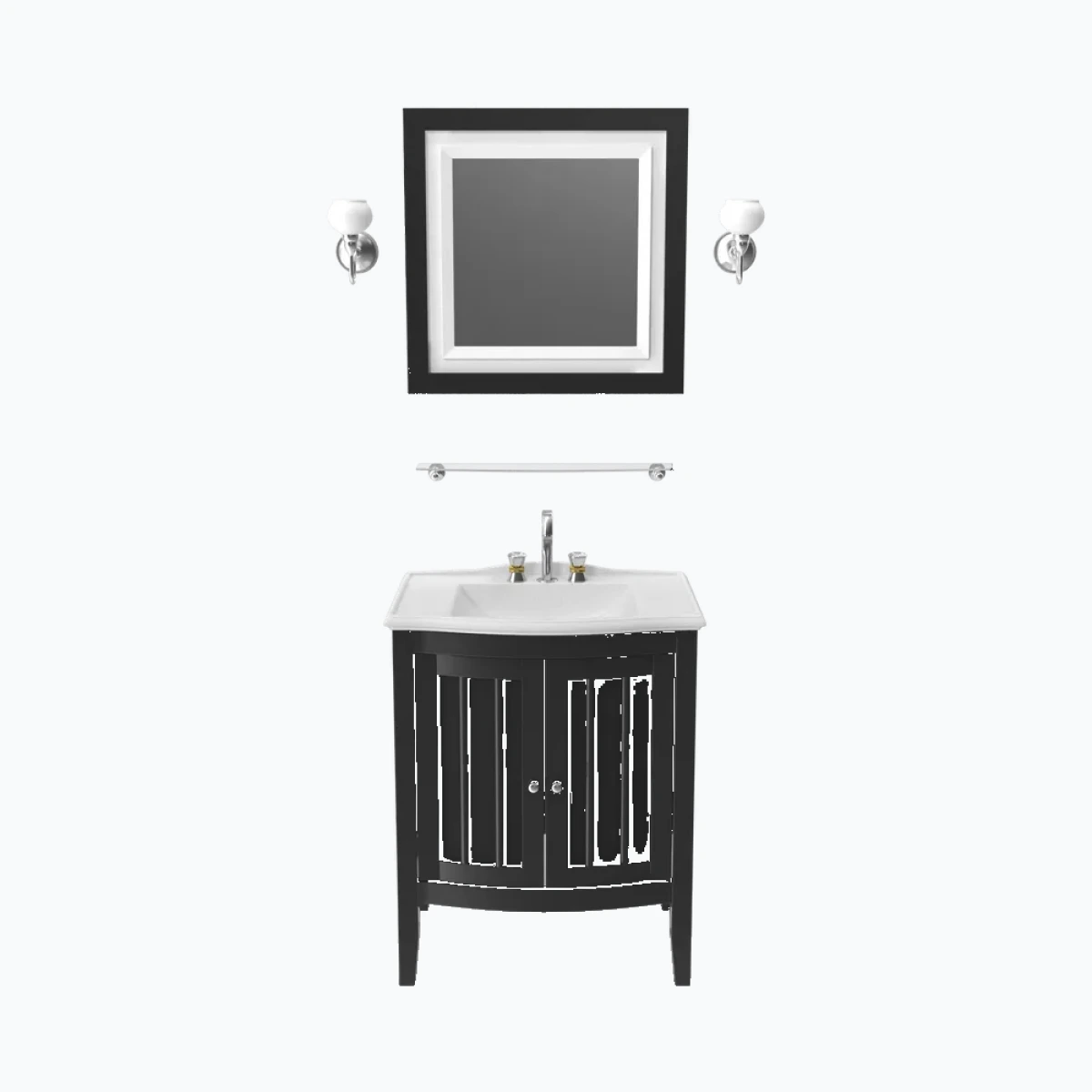 Wooden Bathroom Sink With Mirror